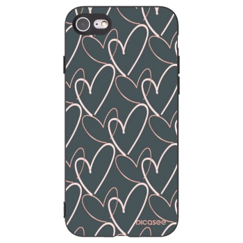 Picasee silikonski črni ovitek za Apple iPhone 8 - Lots of love