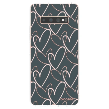 Picasee silikonski prozorni ovitek za Samsung Galaxy S10 Plus G975 - Lots of love