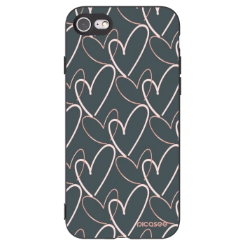 Picasee silikonski črni ovitek za Apple iPhone SE 2020 - Lots of love