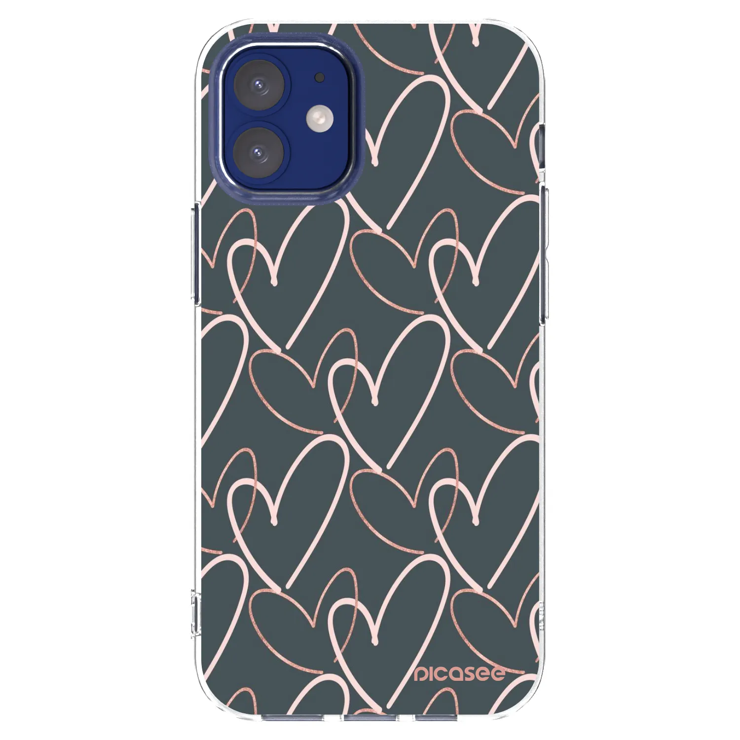 Picasee silikonski prozorni ovitek za Apple iPhone 12 mini - Lots of love