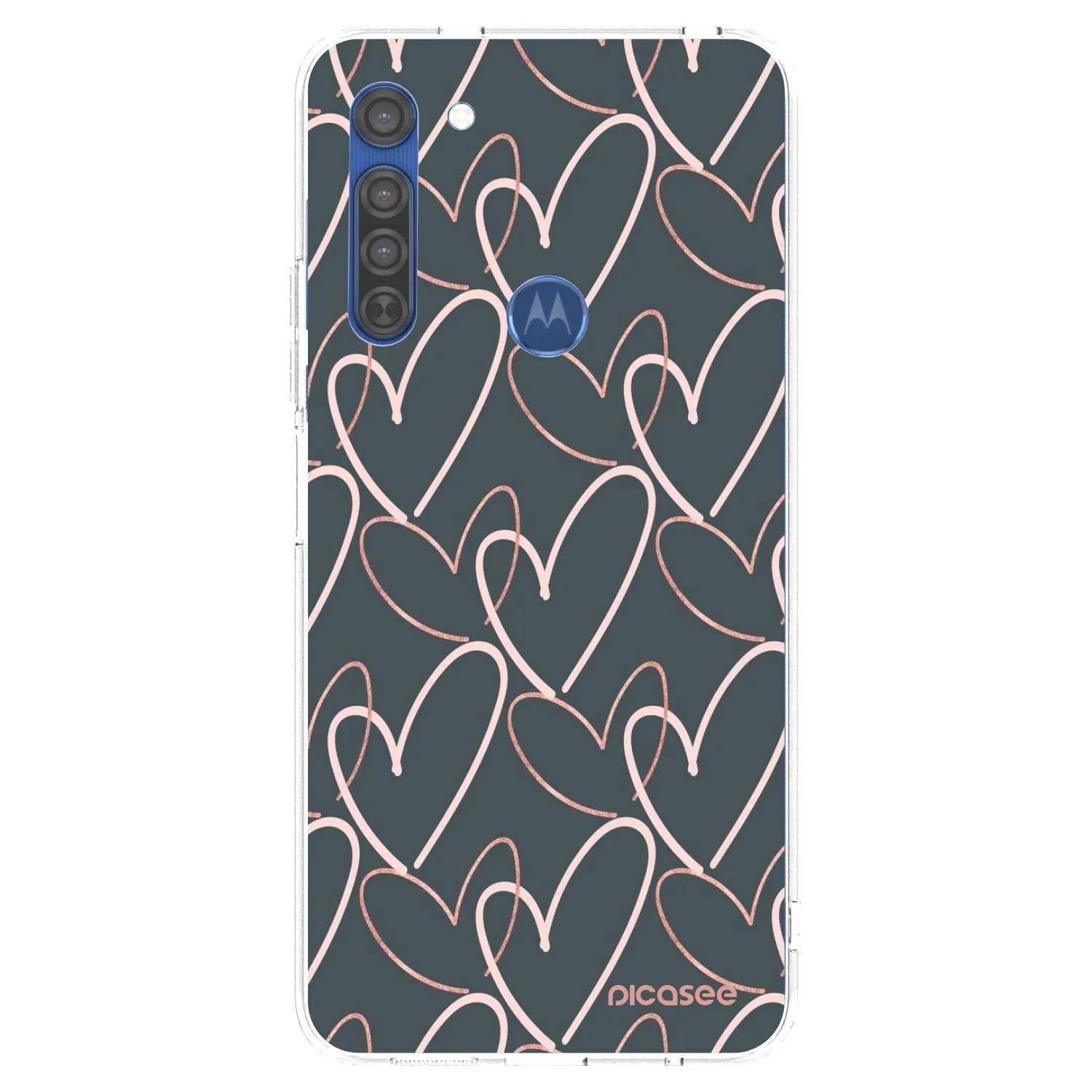 Picasee silikonski prozorni ovitek za Motorola Moto G8 - Lots of love