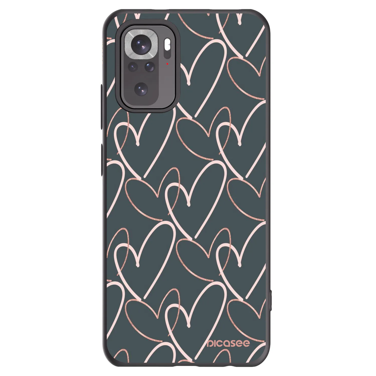 Picasee silikonski črni ovitek za Xiaomi Redmi Note 10 - Lots of love