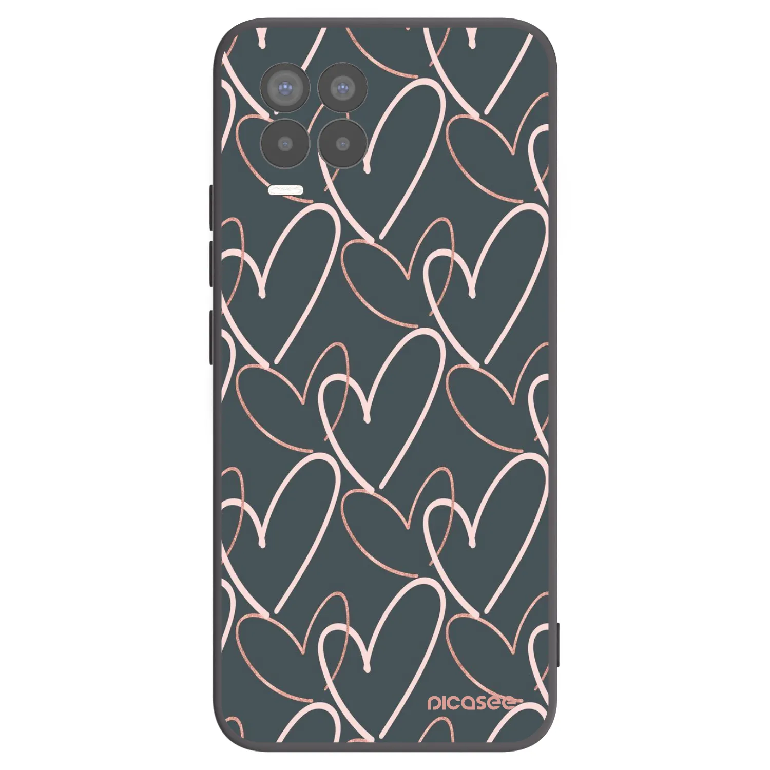 Picasee silikonski črni ovitek za Realme 8 Pro - Lots of love