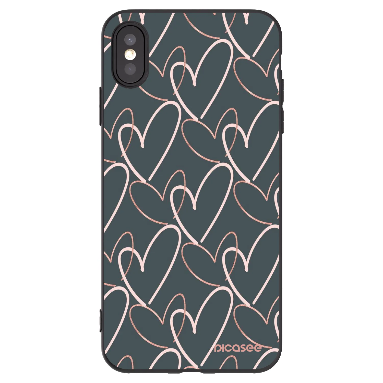 Picasee silikonski črni ovitek za Apple iPhone XS Max - Lots of love