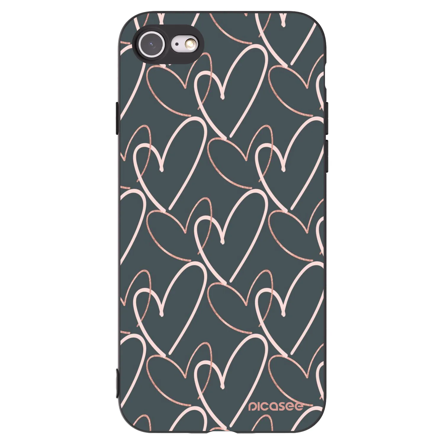 Picasee silikonski črni ovitek za Apple iPhone SE 2022 - Lots of love