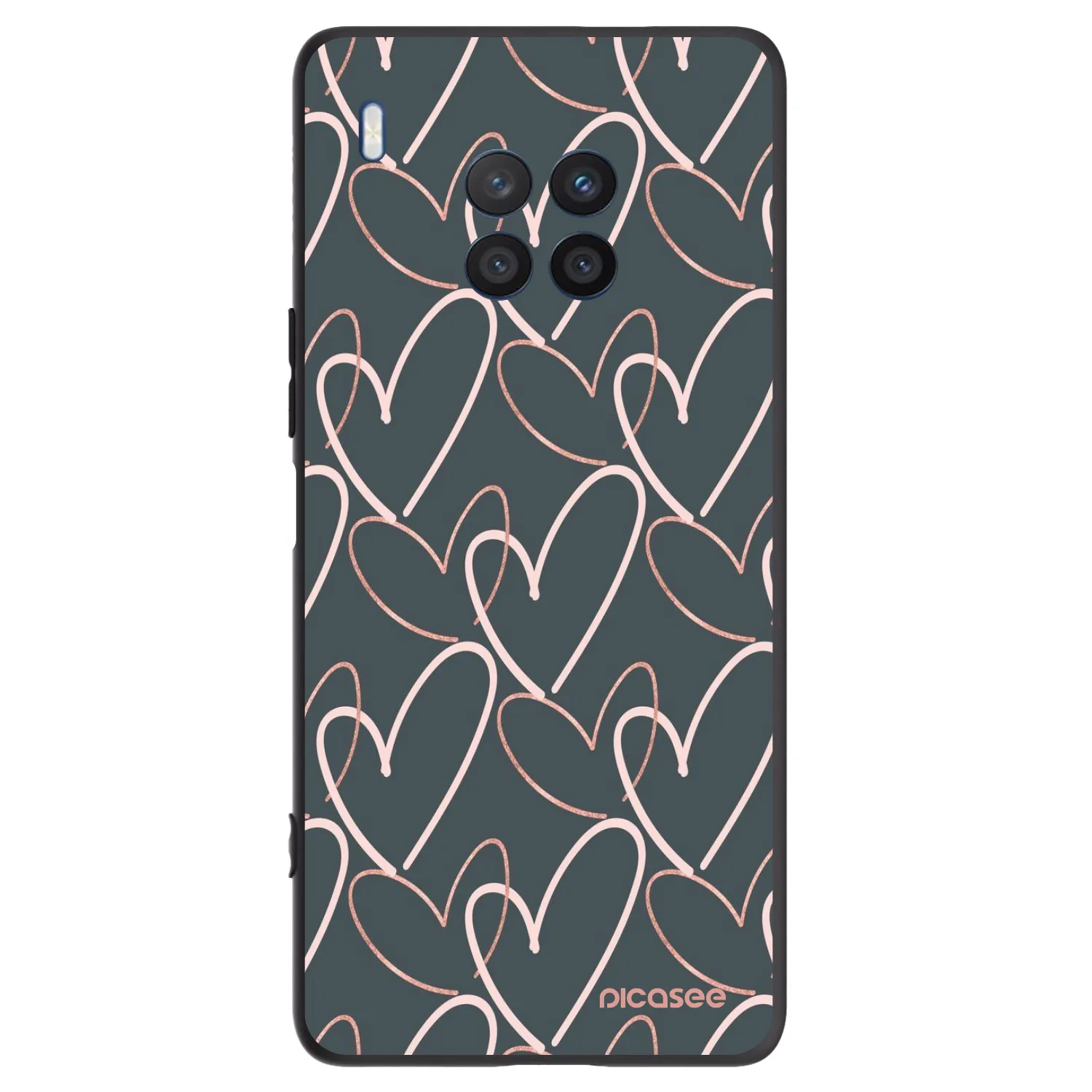 Picasee silikonski črni ovitek za Honor 50 Lite - Lots of love