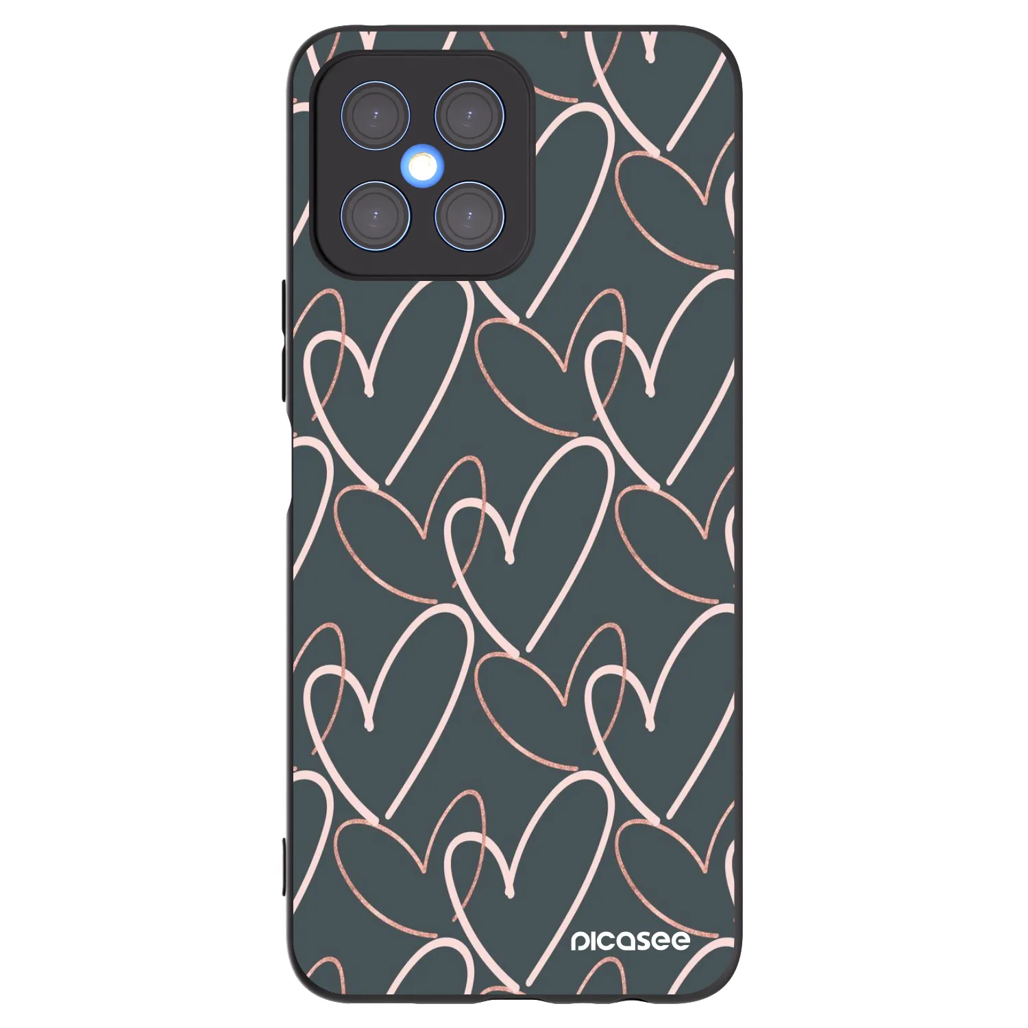 Picasee silikonski črni ovitek za Honor X8 4G - Lots of love