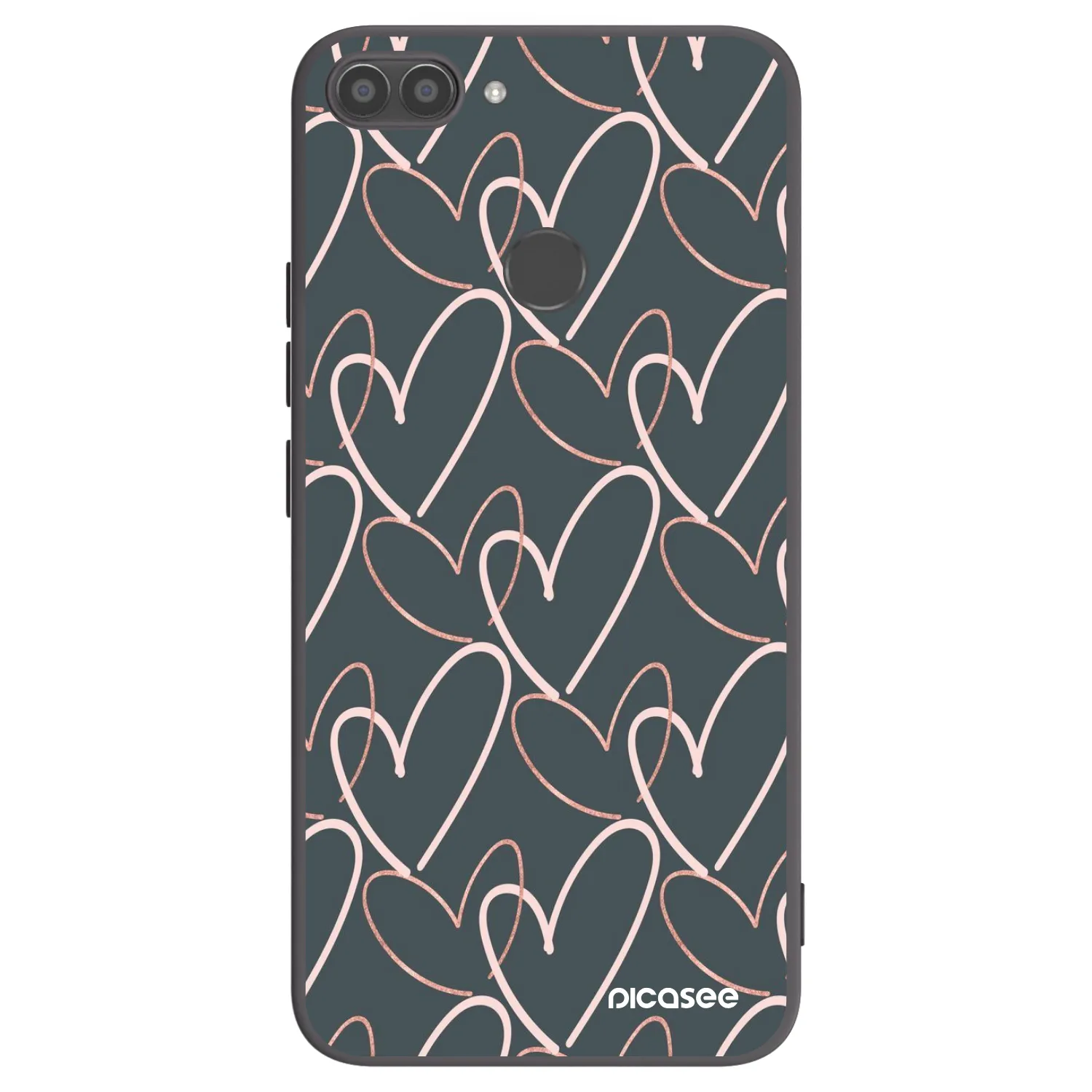 Picasee silikonski črni ovitek za Huawei P Smart - Lots of love
