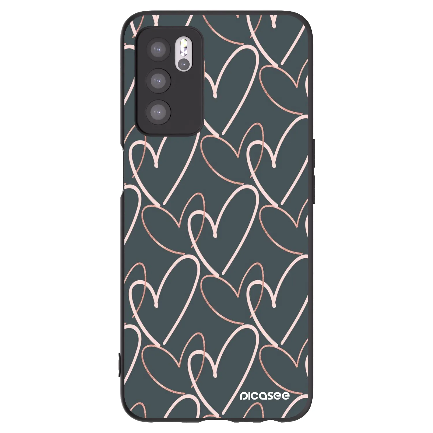 Picasee silikonski črni ovitek za OPPO A16 - Lots of love