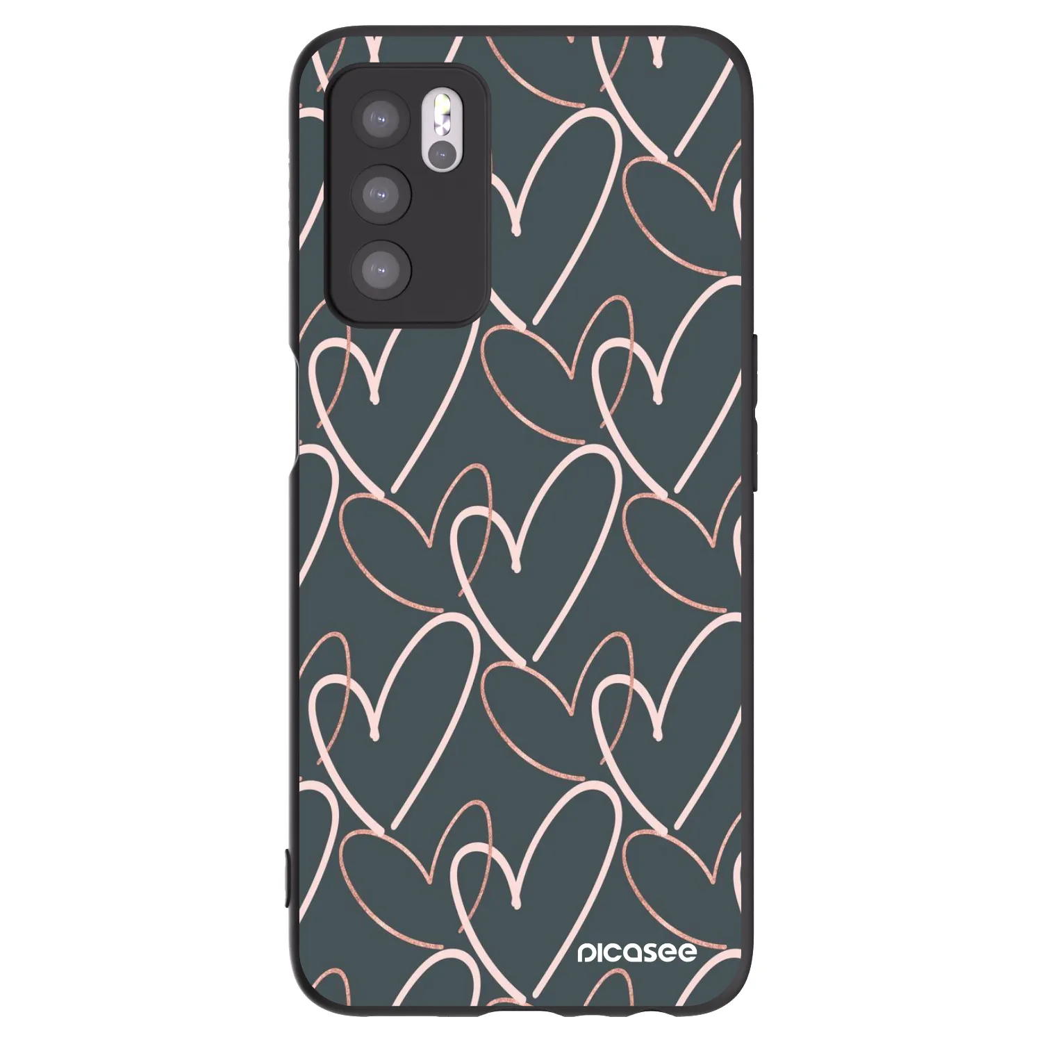Picasee silikonski črni ovitek za OPPO A16s - Lots of love