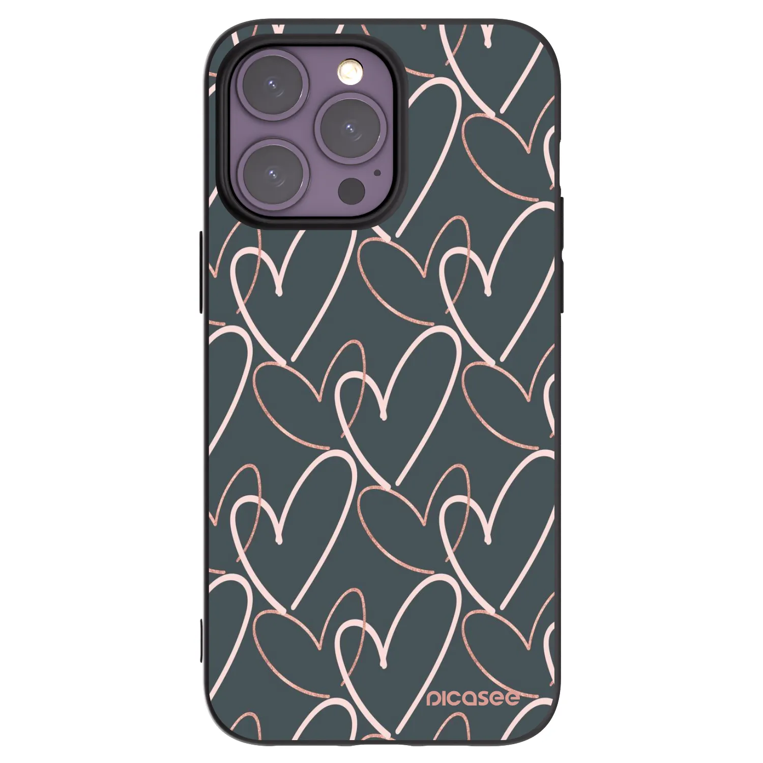 Picasee silikonski črni ovitek za Apple iPhone 14 Pro Max - Lots of love