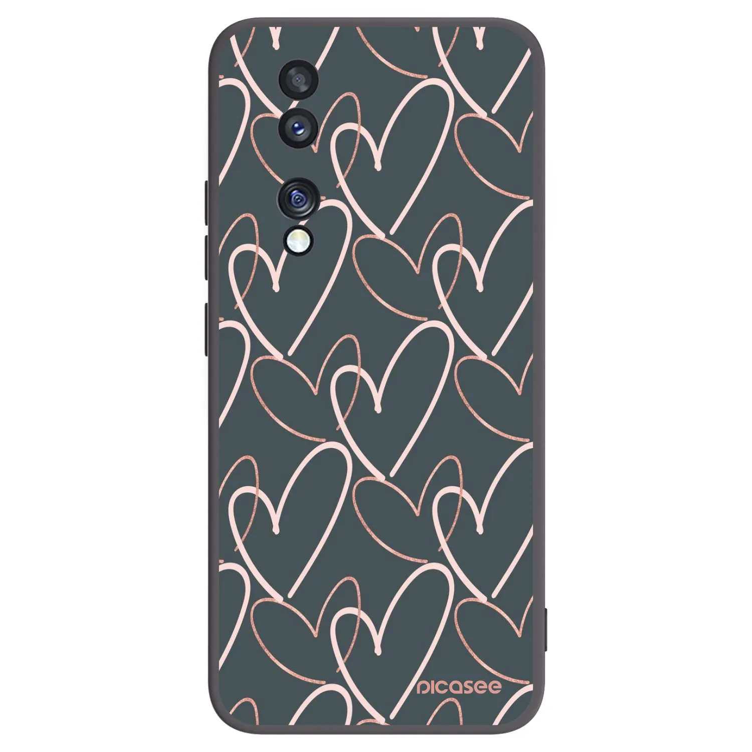 Picasee silikonski črni ovitek za Honor 70 - Lots of love