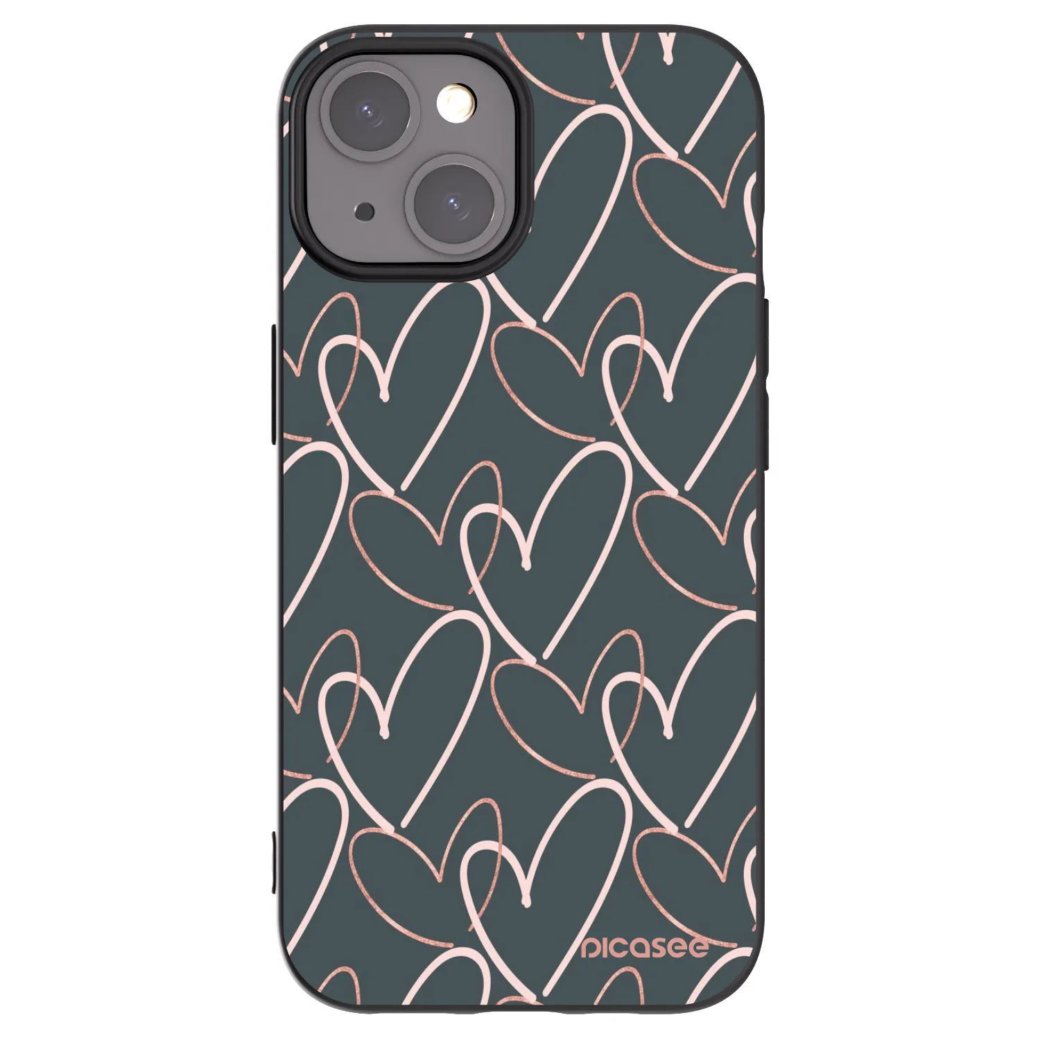 Picasee silikonski črni ovitek za Apple iPhone 15 - Lots of love