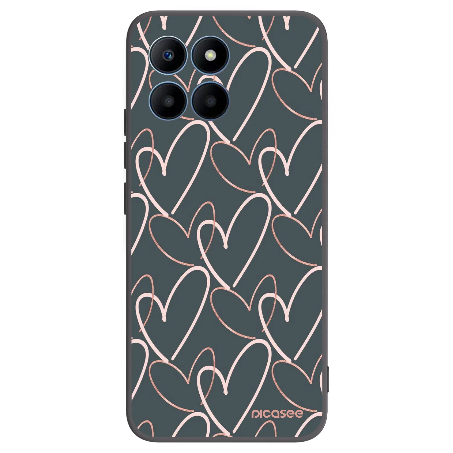 Picasee silikonski črni ovitek za Honor 70 Lite - Lots of love