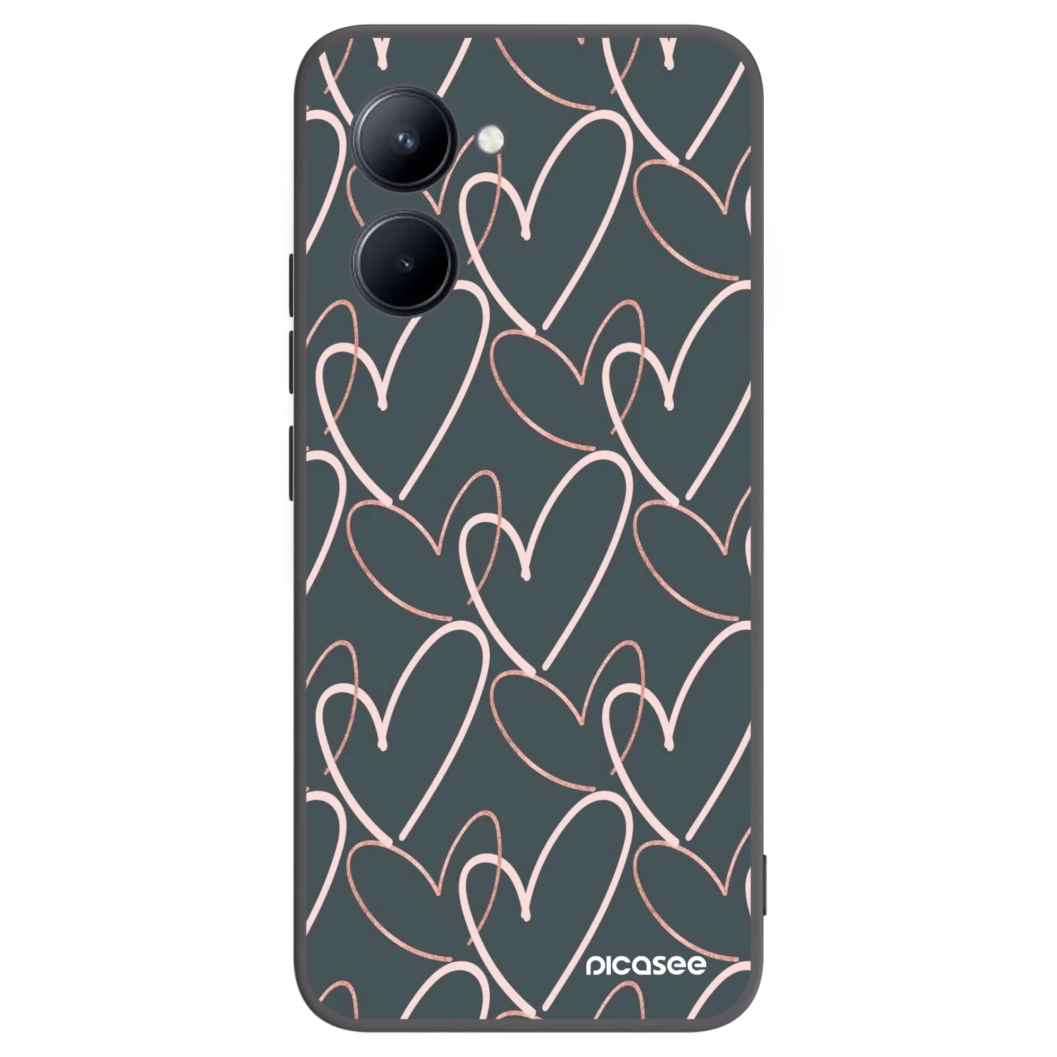Picasee silikonski črni ovitek za Realme C33 (2023) - Lots of love