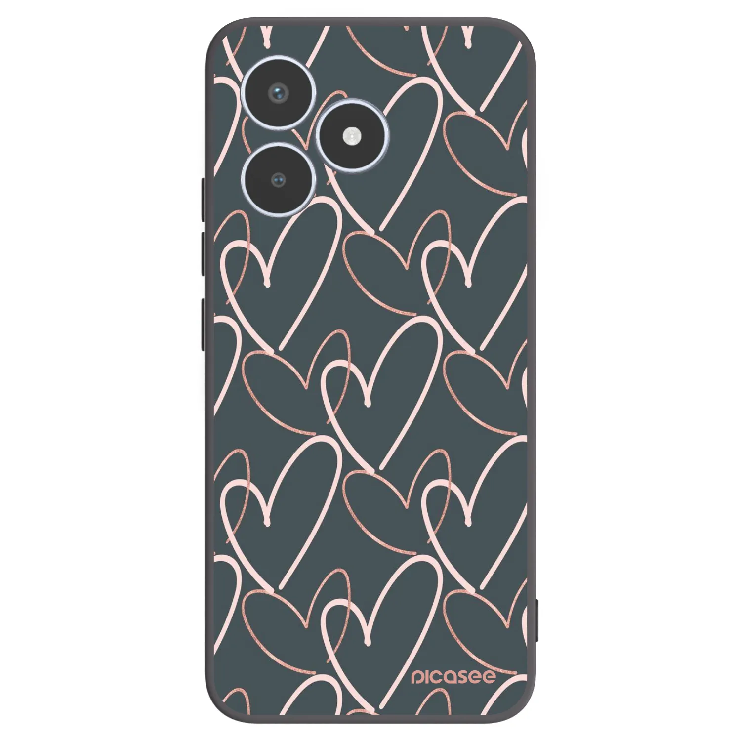 Picasee silikonski črni ovitek za Realme C53 - Lots of love