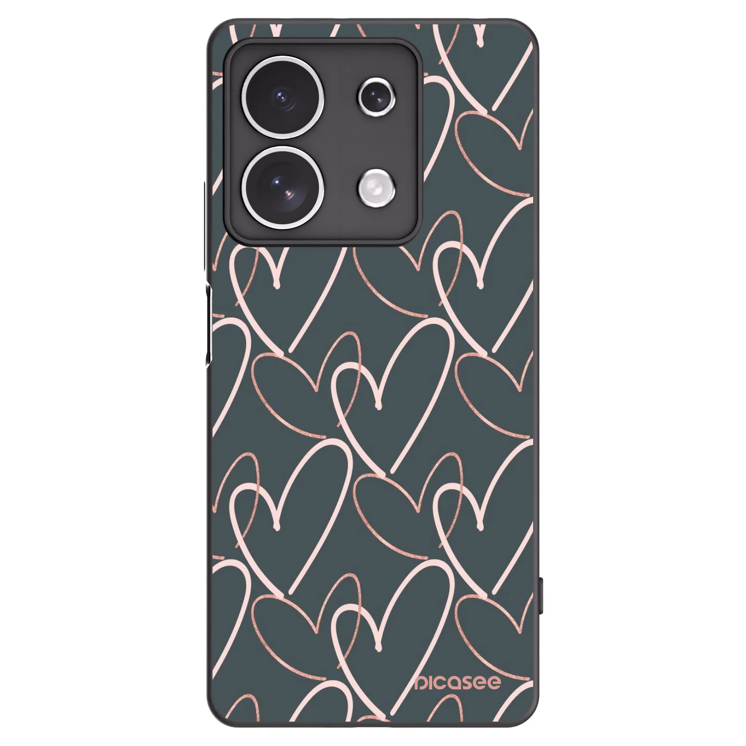 Picasee silikonski črni ovitek za Xiaomi Redmi Note 13 4G - Lots of love