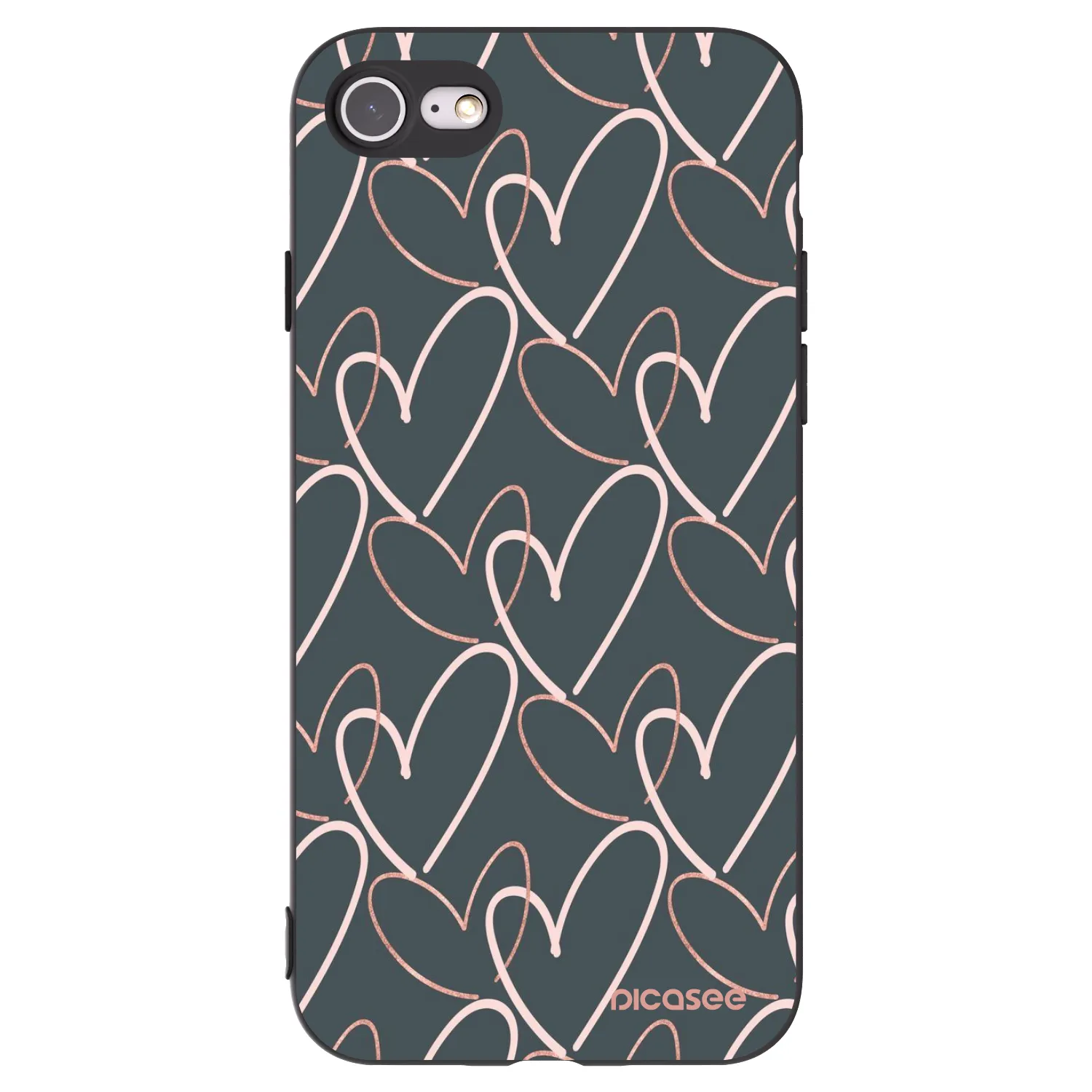 Picasee silikonski črni ovitek za Apple iPhone 8 - Lots of love