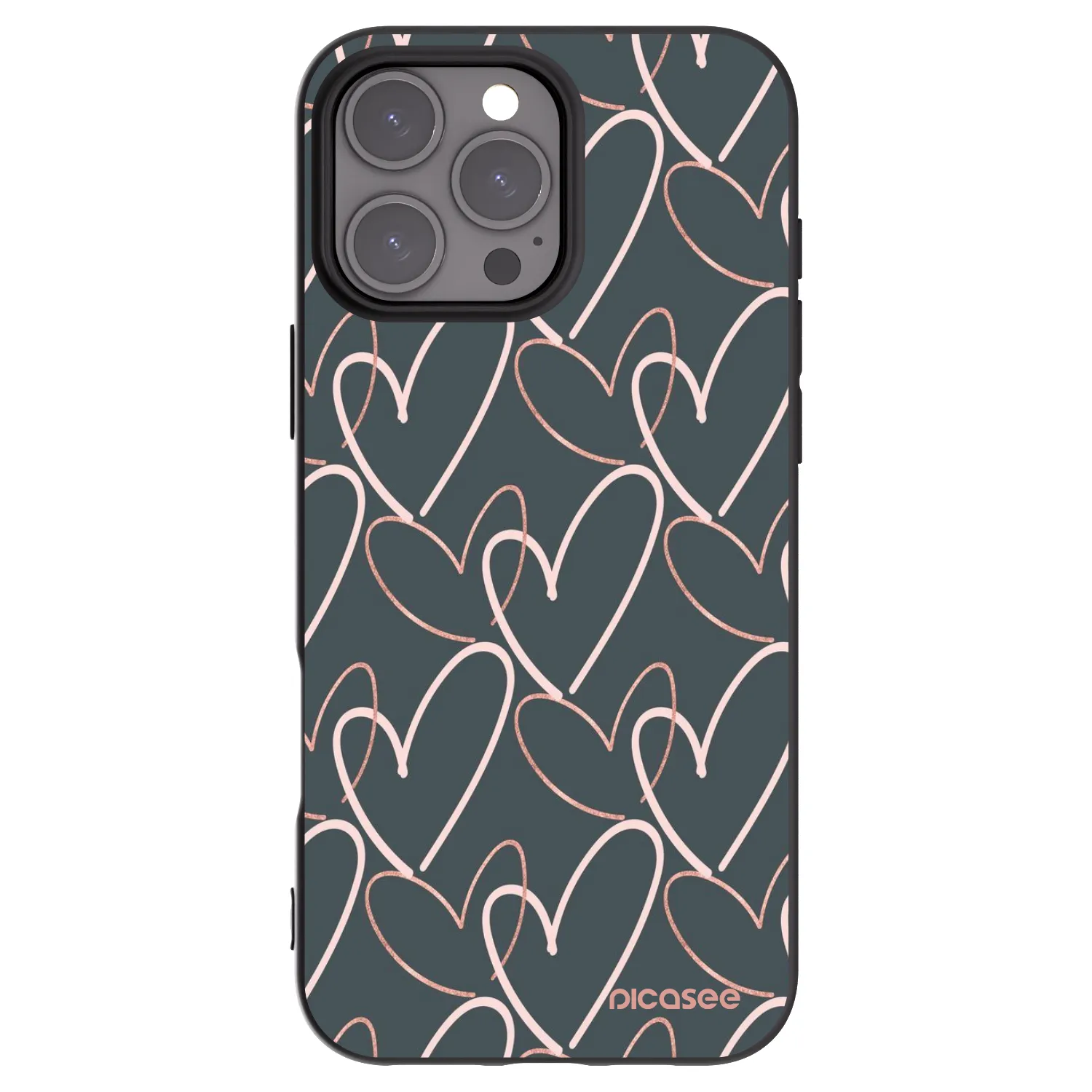 Picasee silikonski črni ovitek za Apple iPhone 16 Pro Max - Lots of love