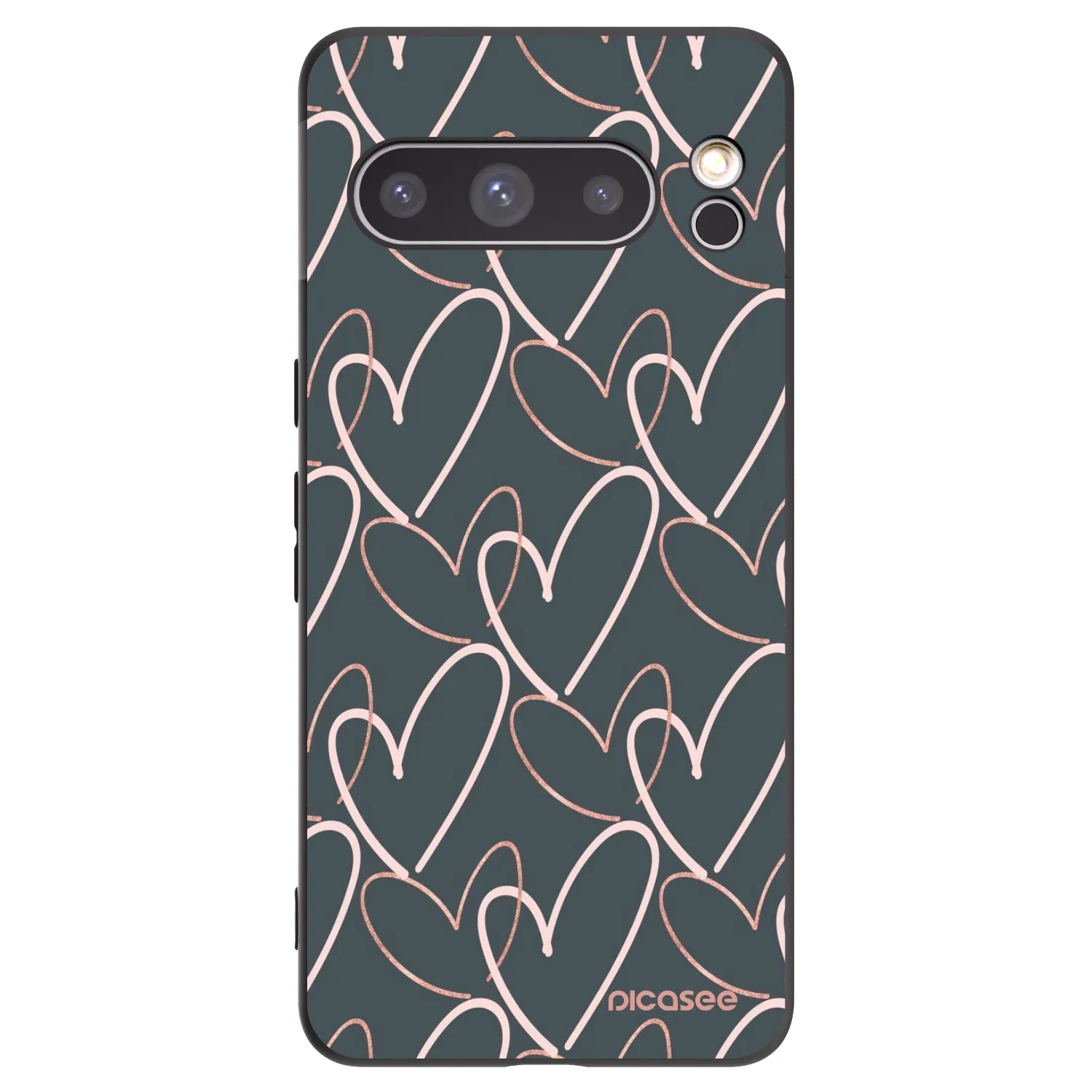 Picasee silikonski črni ovitek za Google Pixel 8 Pro - Lots of love