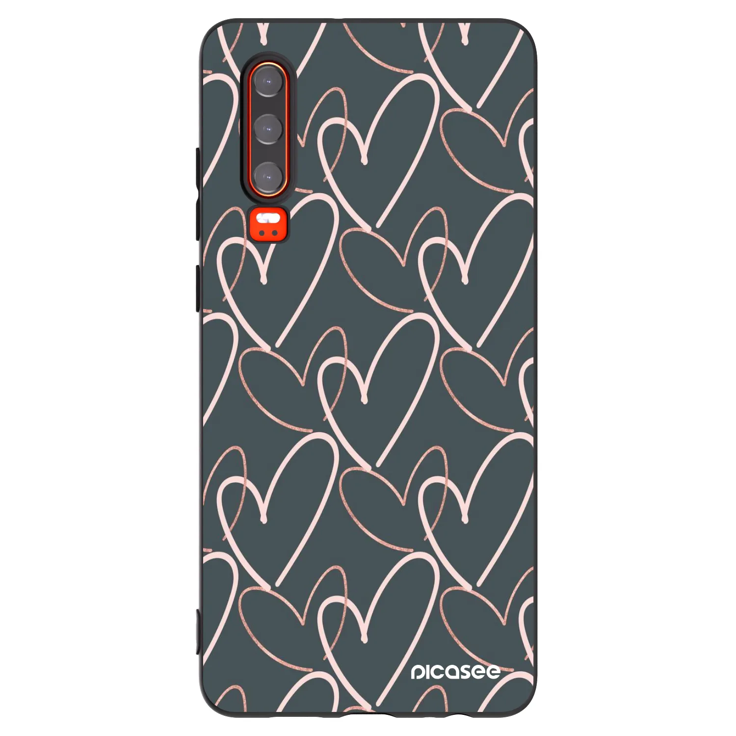 Picasee silikonski črni ovitek za Huawei P30 - Lots of love