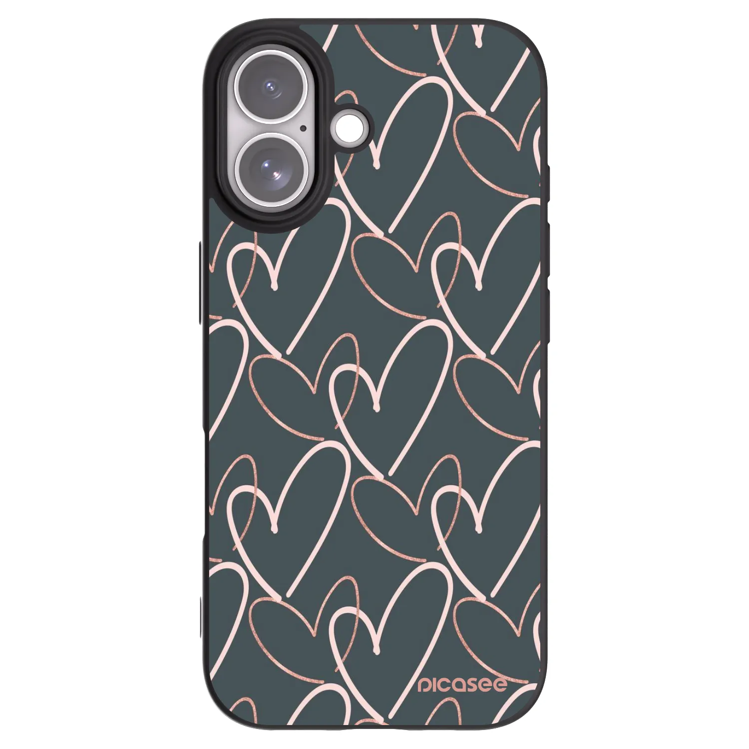 Picasee silikonski črni ovitek za Apple iPhone 17 - Lots of love