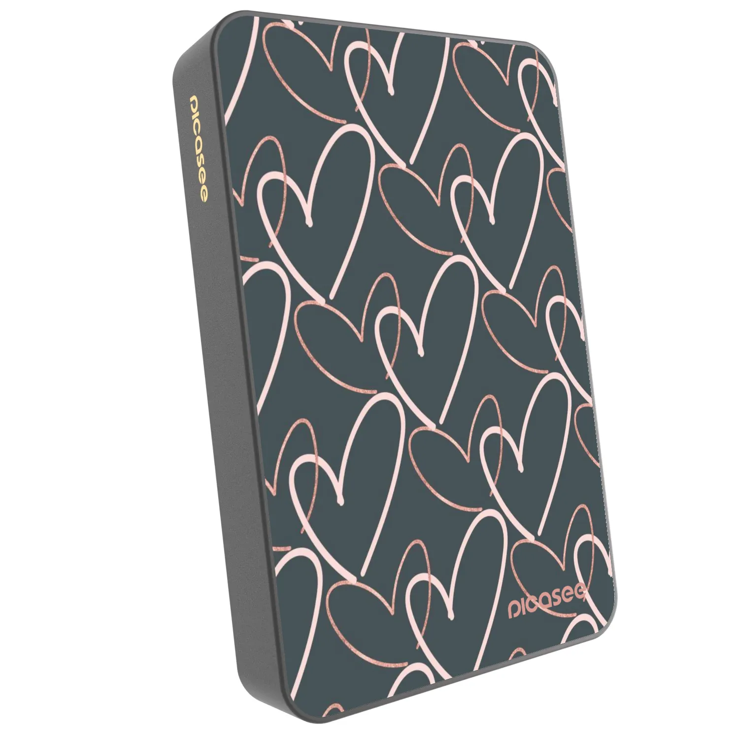 Picasee Prenosna baterija z MagSafe 10 000 mAh Siva - Lots of love