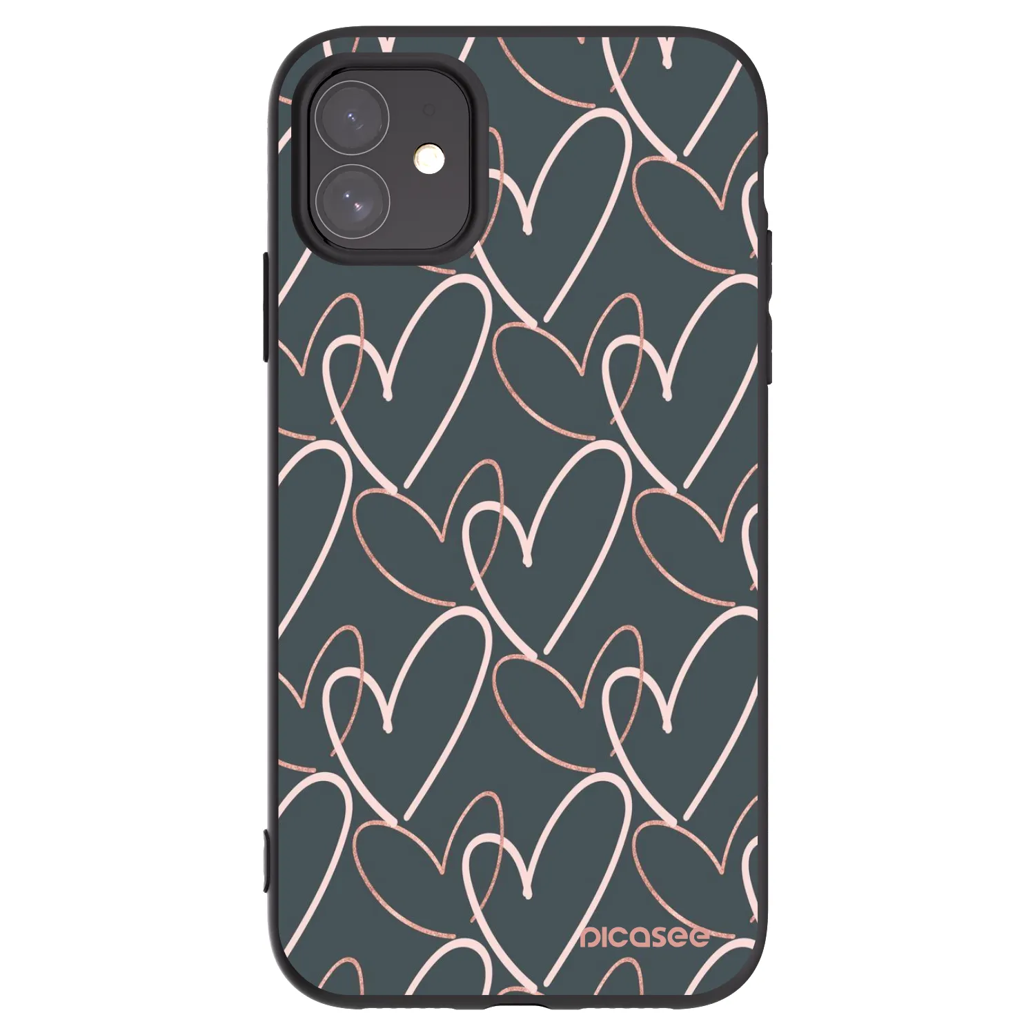 Picasee silikonski črni ovitek za Apple iPhone 11 - Lots of love