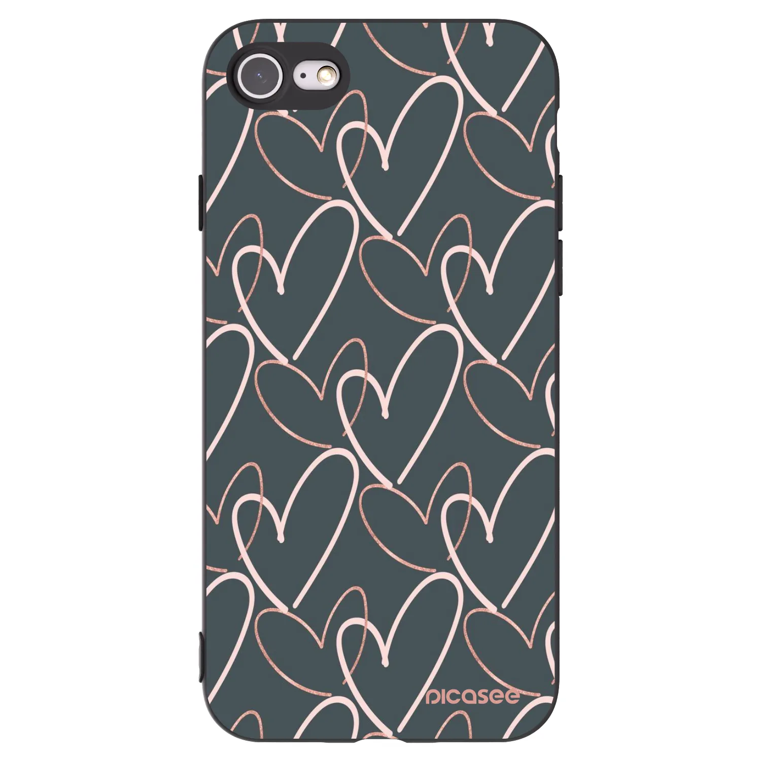 Picasee silikonski črni ovitek za Apple iPhone SE 2020 - Lots of love