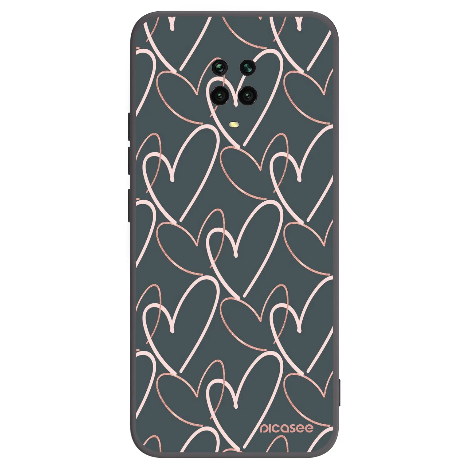 Picasee silikonski črni ovitek za Xiaomi Redmi Note 9 Pro - Lots of love