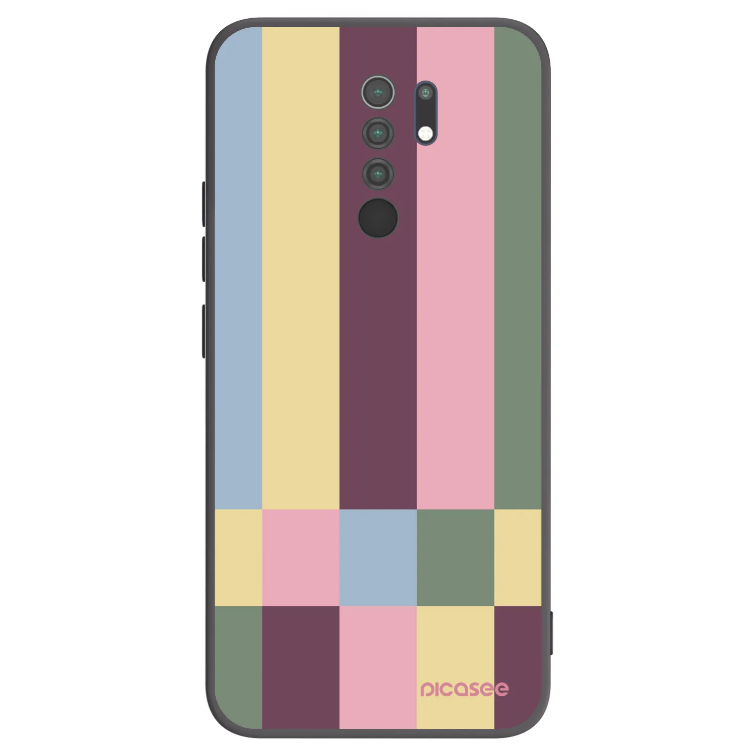 Picasee silikonski črni ovitek za Xiaomi Redmi 9 - Lobby tiles