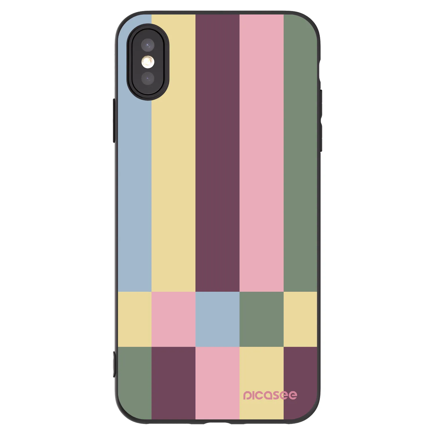 Picasee silikonski črni ovitek za Apple iPhone XS Max - Lobby tiles