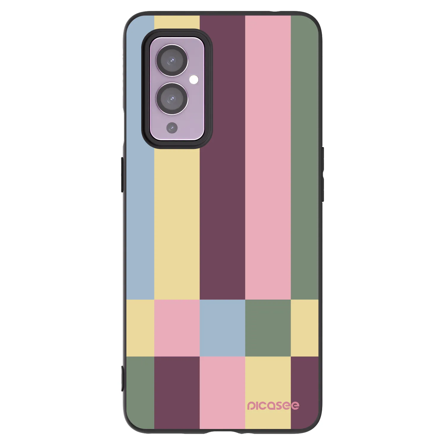 Picasee silikonski črni ovitek za OnePlus 9 - Lobby tiles