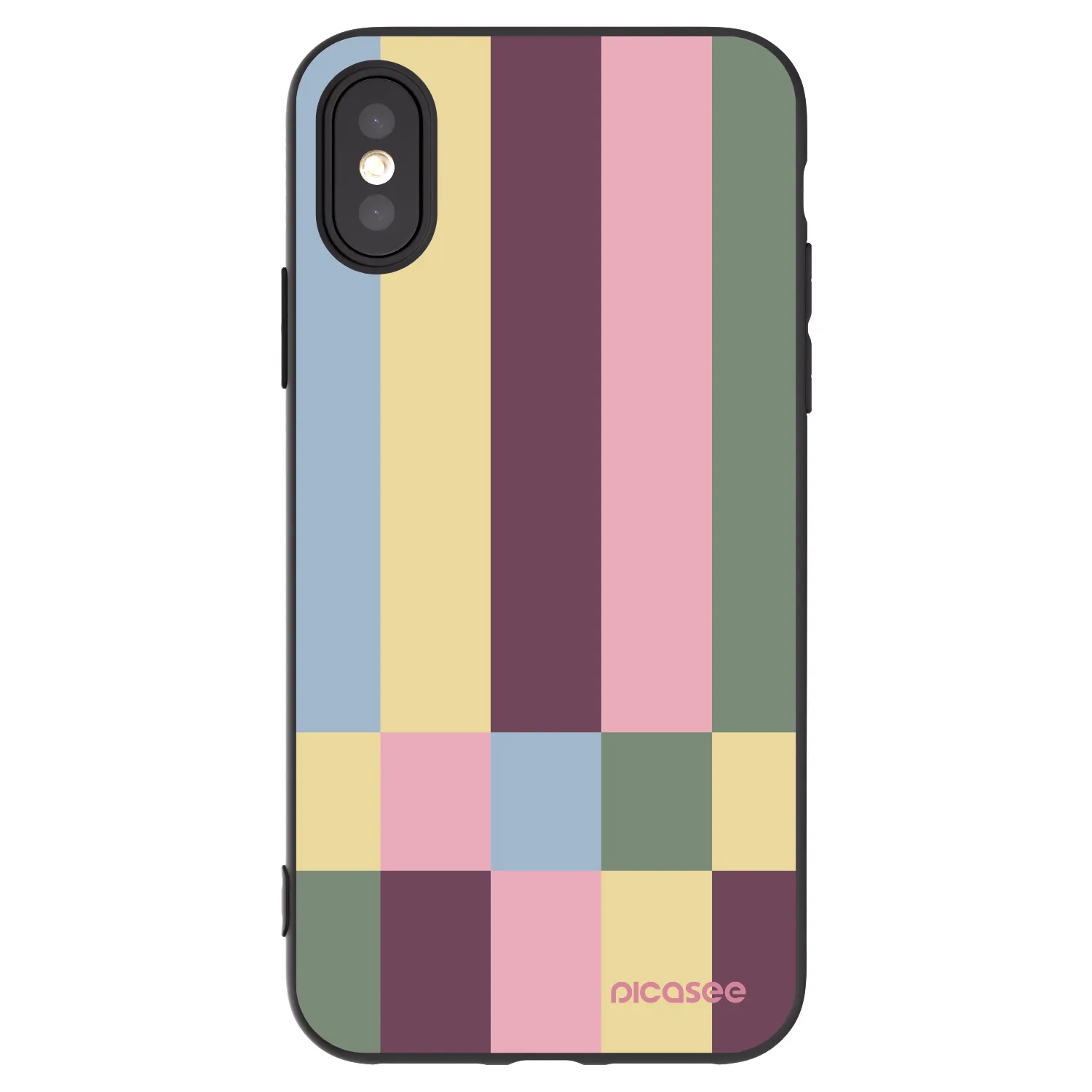 Picasee silikonski črni ovitek za Apple iPhone X/XS - Lobby tiles
