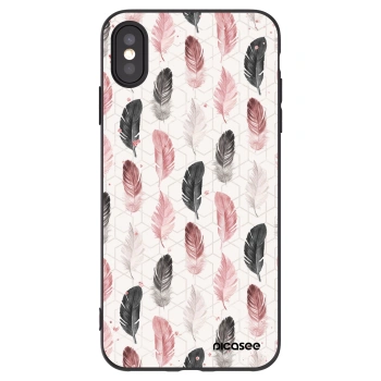 Picasee silikonski črni ovitek za Apple iPhone XS Max - Feather 2
