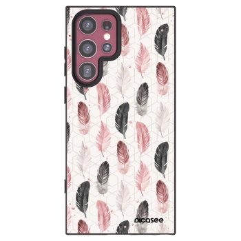 Picasee silikonski črni ovitek za Samsung Galaxy S22 Ultra 5G - Feather 2