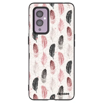 Picasee silikonski črni ovitek za OnePlus 9 - Feather 2