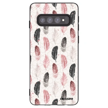 Picasee silikonski črni ovitek za Samsung Galaxy S10 G973 - Feather 2