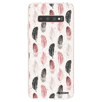 Picasee silikonski prozorni ovitek za Samsung Galaxy S10 Plus G975 - Feather 2