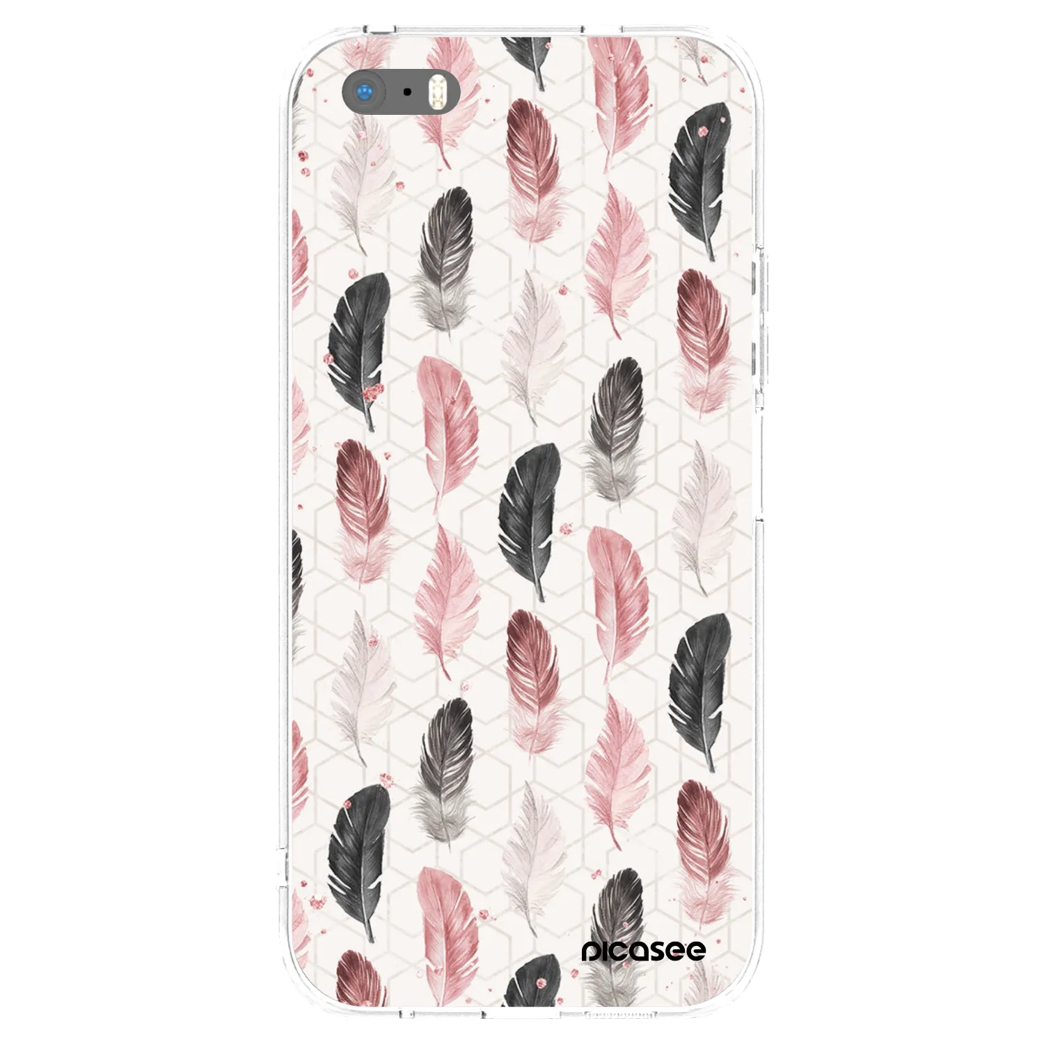 Picasee silikonski prozorni ovitek za Apple iPhone 5/5S/SE - Feather 2