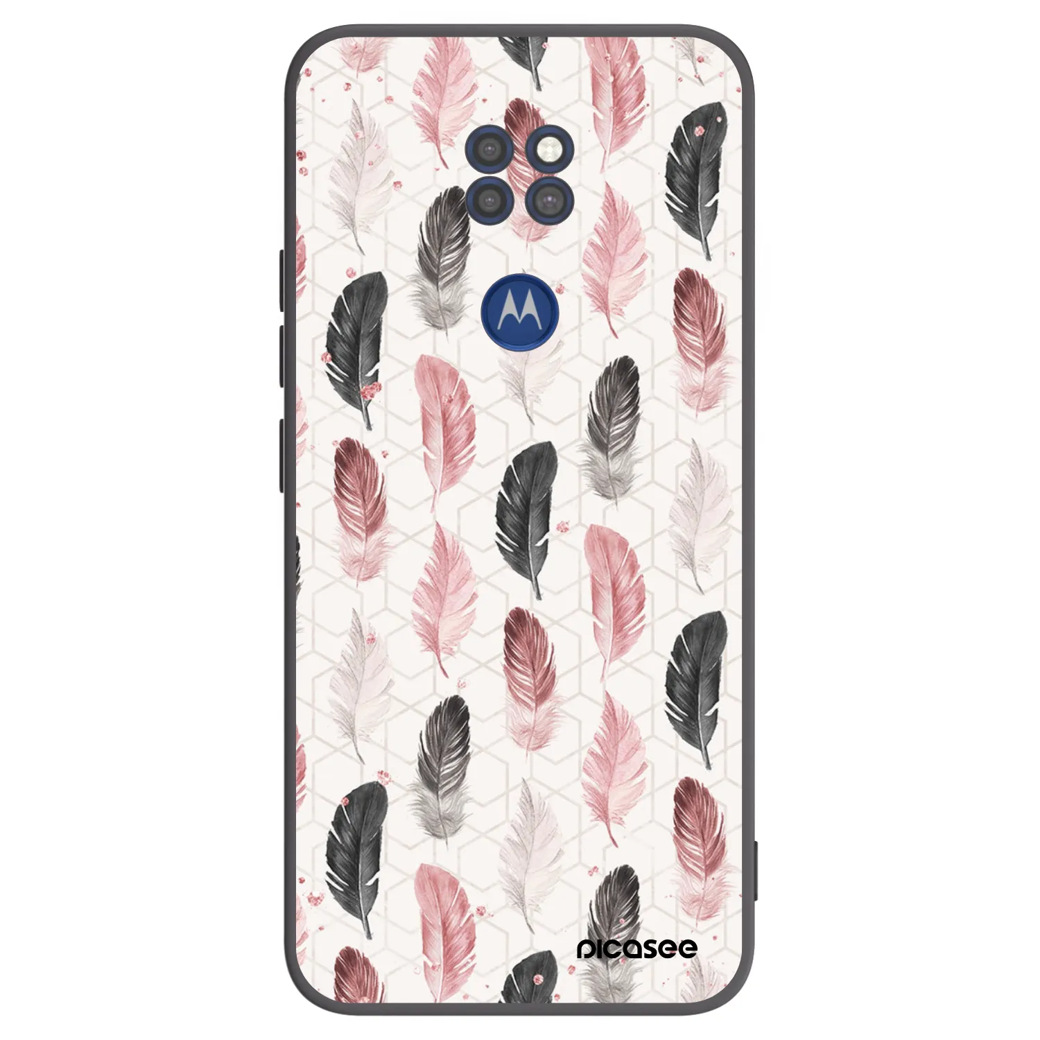 Picasee silikonski črni ovitek za Motorola Moto G9 Play - Feather 2