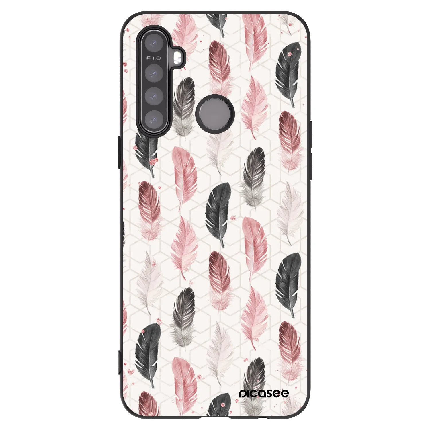 Picasee silikonski črni ovitek za Realme 5 - Feather 2