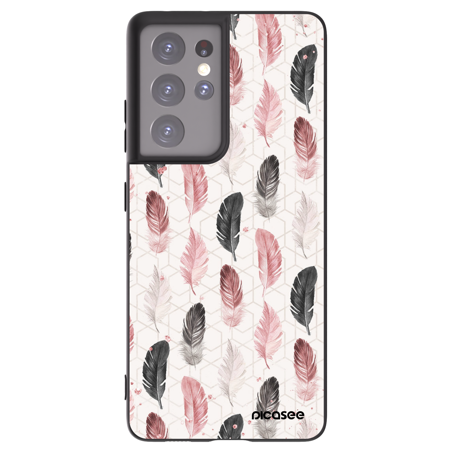 Picasee silikonski črni ovitek za Samsung Galaxy S21 Ultra 5G G998B - Feather 2