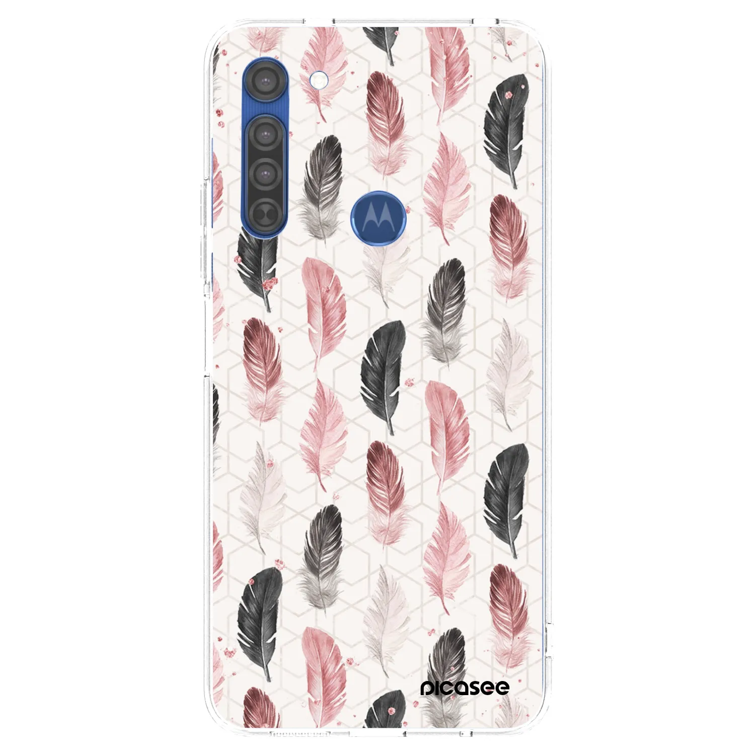 Picasee silikonski prozorni ovitek za Motorola Moto G8 - Feather 2