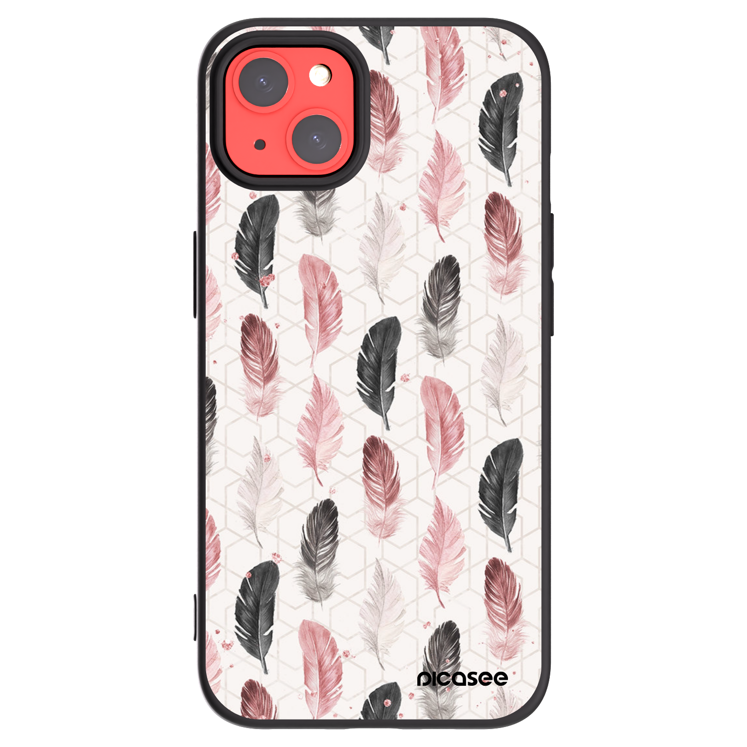Picasee silikonski črni ovitek za Apple iPhone 13 - Feather 2