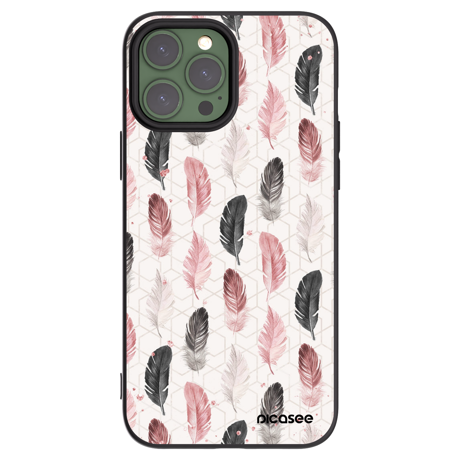 Picasee silikonski črni ovitek za Apple iPhone 13 Pro Max - Feather 2