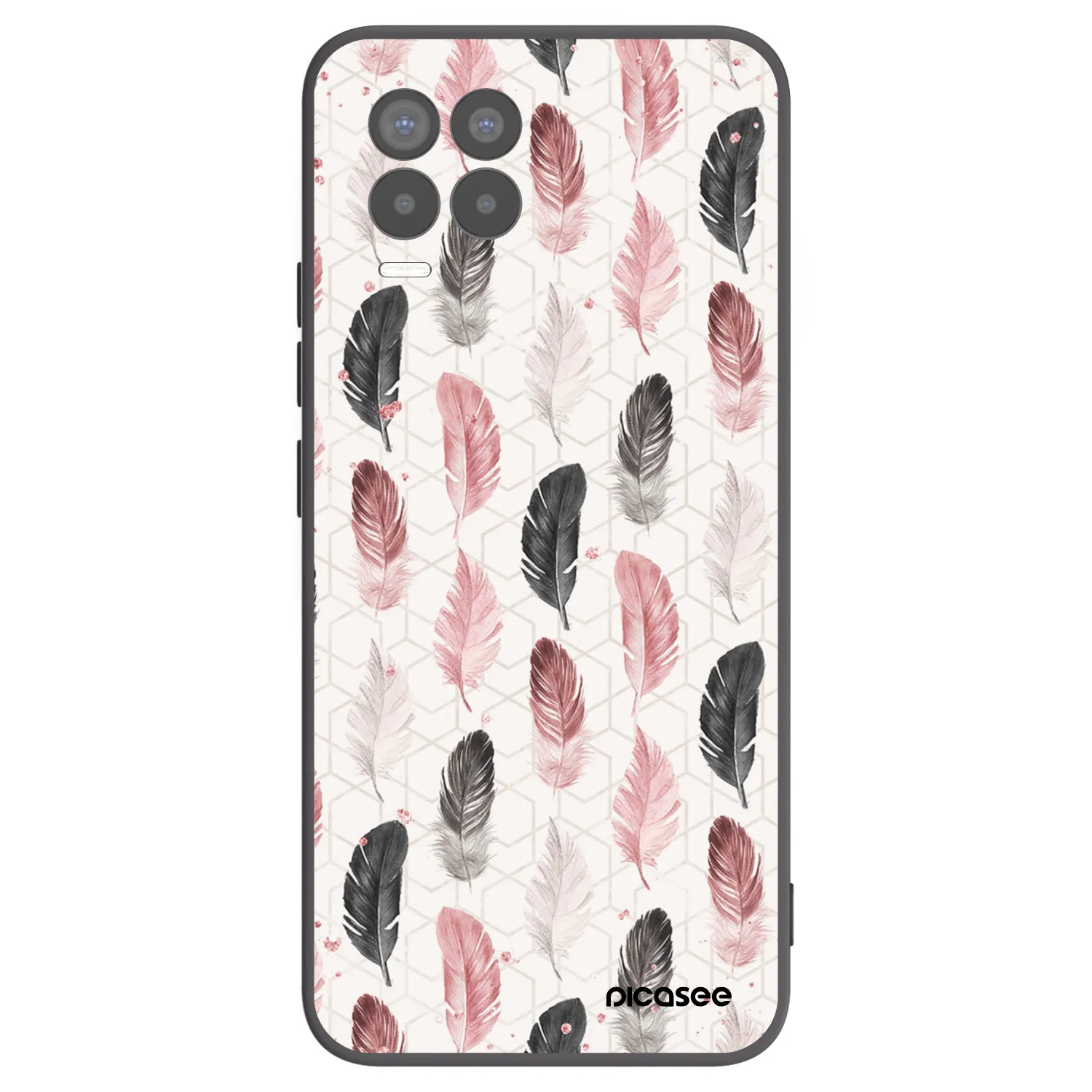 Picasee silikonski črni ovitek za Realme 8 Pro - Feather 2