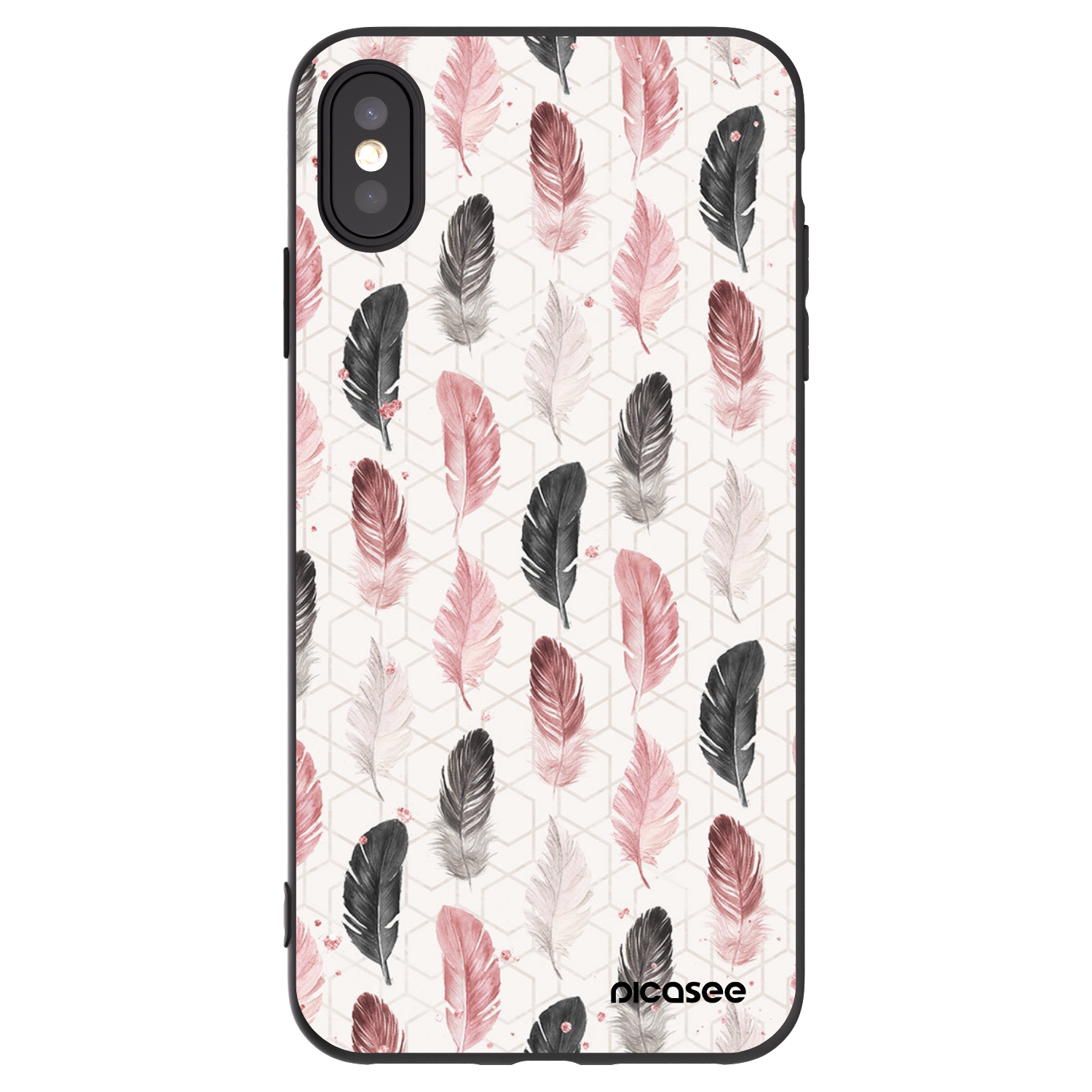Picasee silikonski črni ovitek za Apple iPhone XS Max - Feather 2