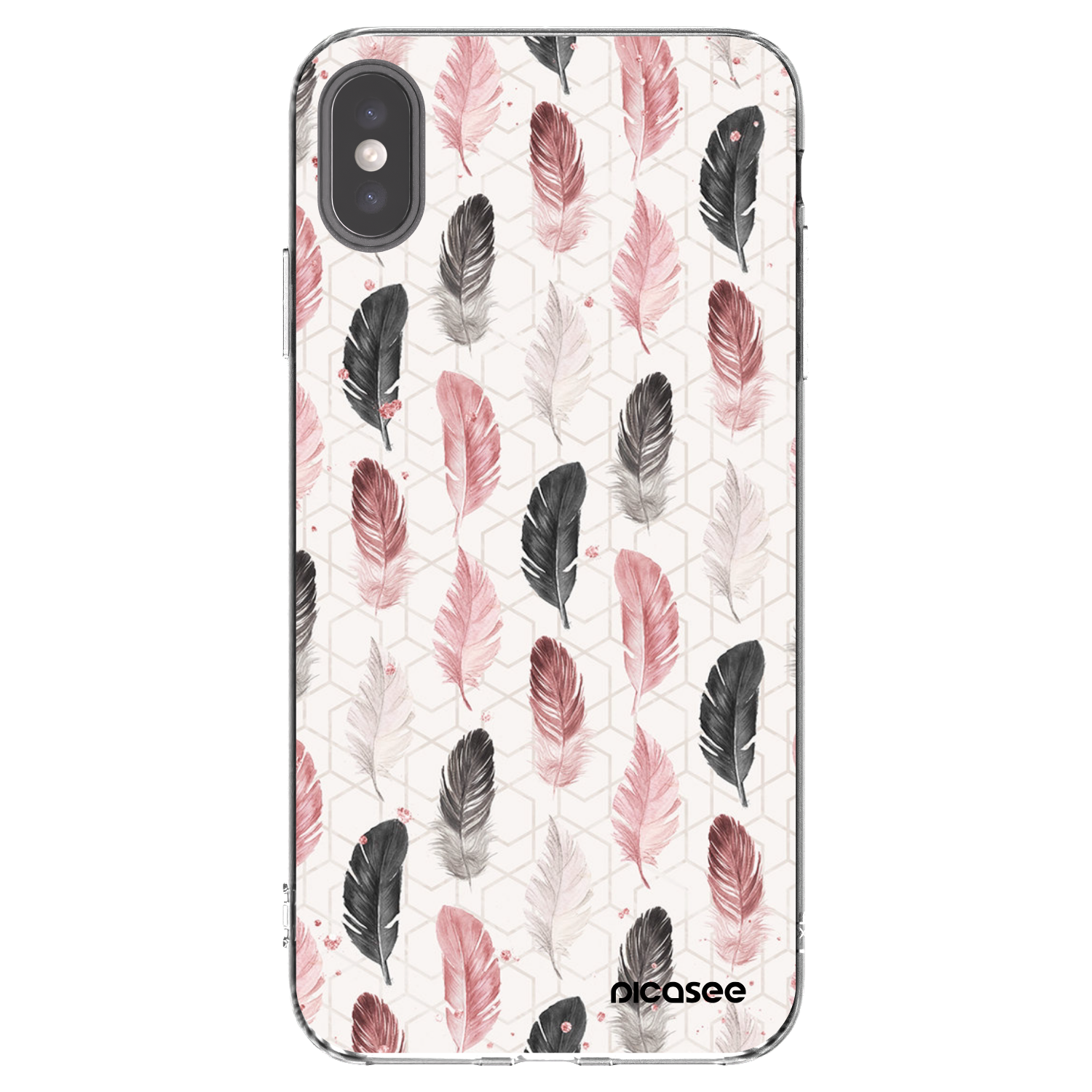 Picasee silikonski prozorni ovitek za Apple iPhone XS Max - Feather 2