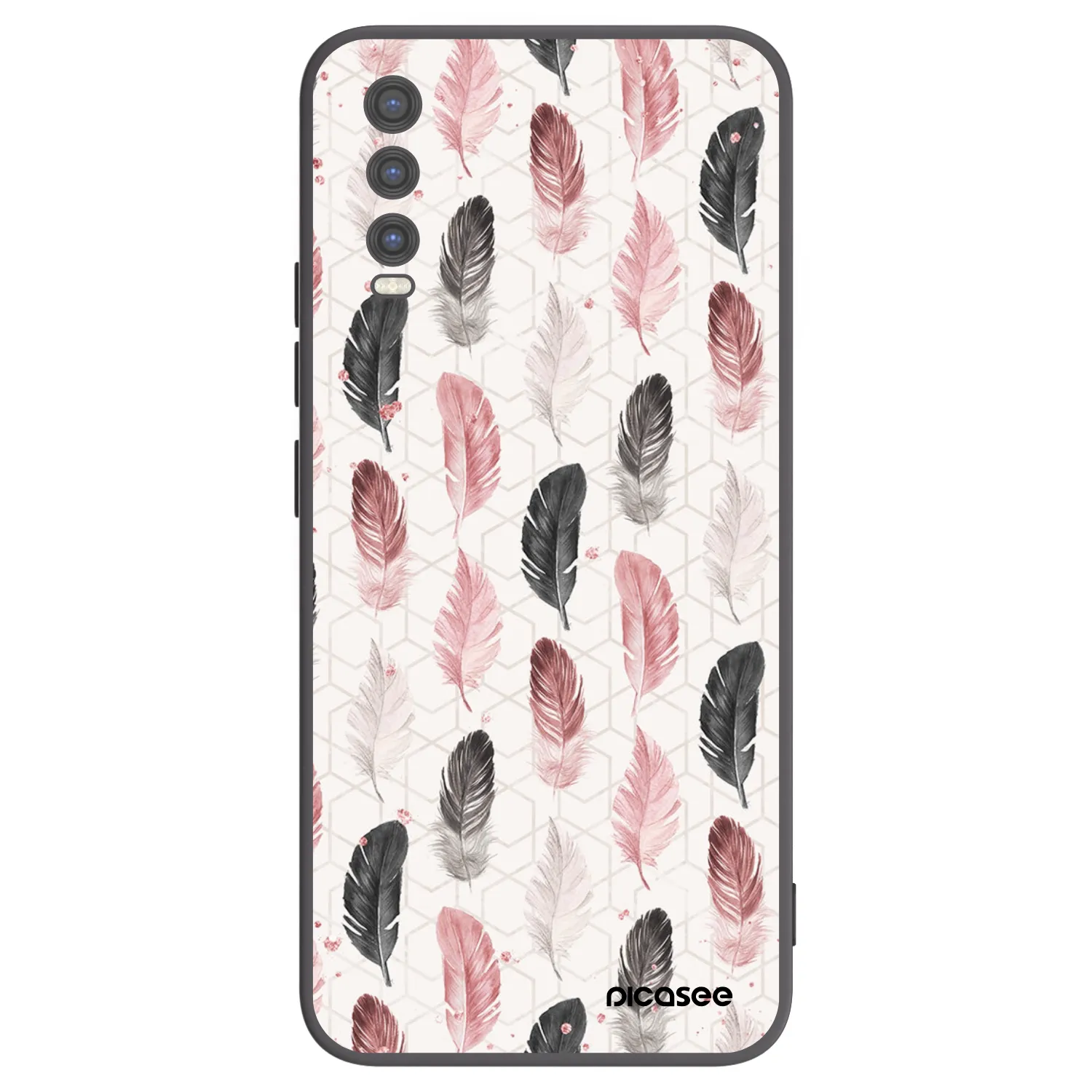 Picasee silikonski črni ovitek za Vivo Y20s - Feather 2